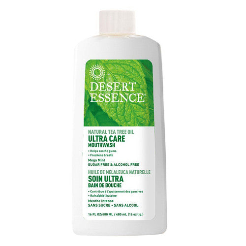 Desert Essence Ultra Care Mouthwash Tea Tree Oil Mega Mint, 16 Oz
